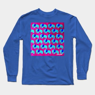 pink elephant mandala ecopop Long Sleeve T-Shirt